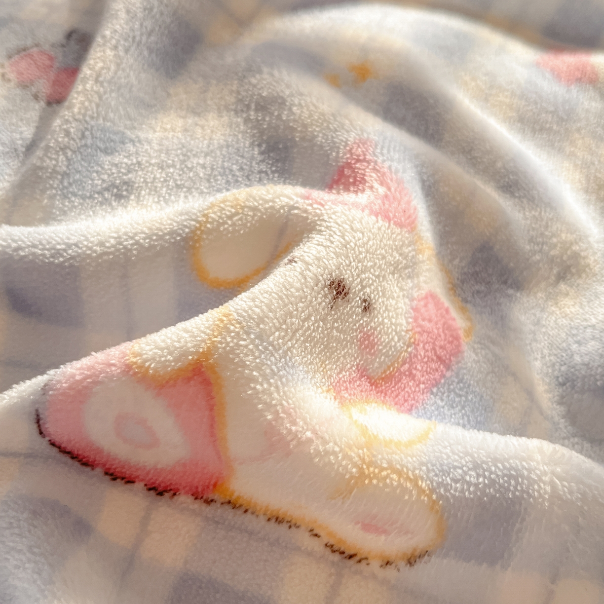 91家纺网 家纺一手货源 找家纺 如一 2025新款高克重卡通印花牛奶绒四件套第三批 蓝格汪