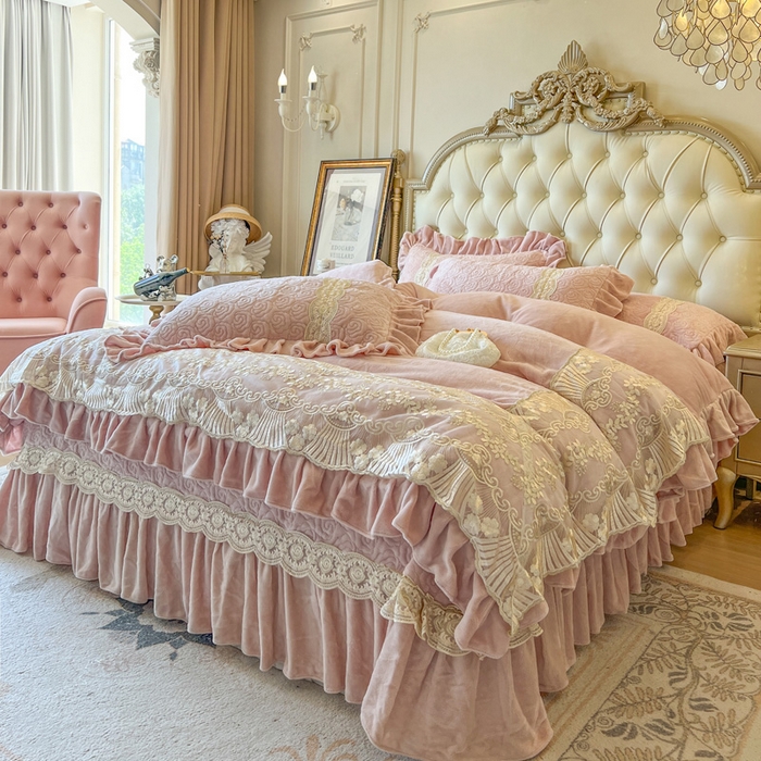 91家纺网 家纺一手货源 找家纺 （总）瑞宝 2025新款全消光牛奶绒床盖四件套-华尔兹（控价310起 ）