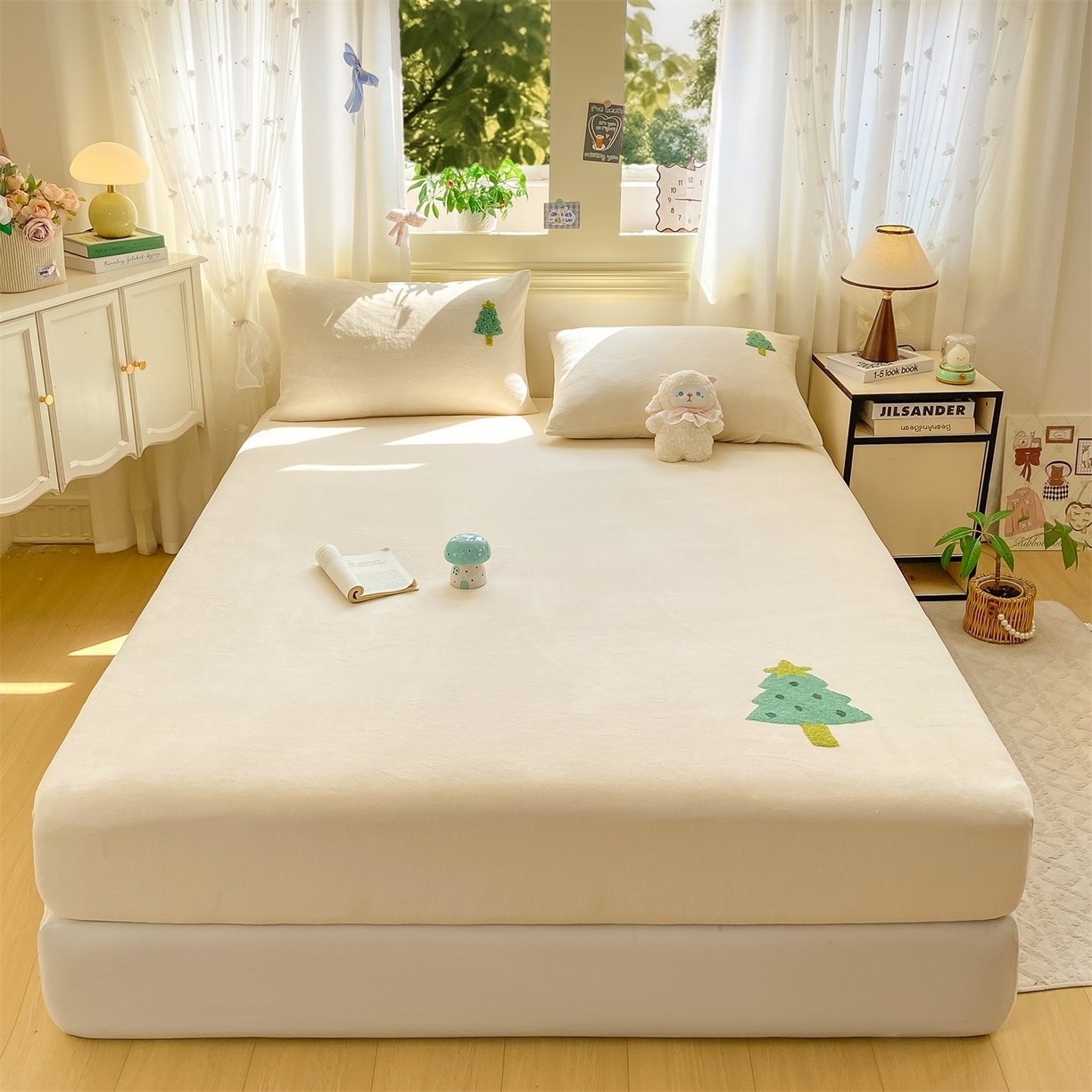 91家纺网 家纺一手货源 找家纺 （总）居眠 2025新款A类单层毛巾绣牛奶绒床笠