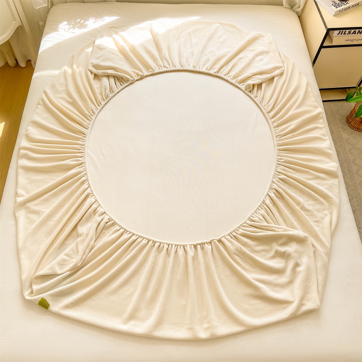 91家纺网 家纺一手货源 找家纺 （总）居眠 2025新款A类单层毛巾绣牛奶绒床笠