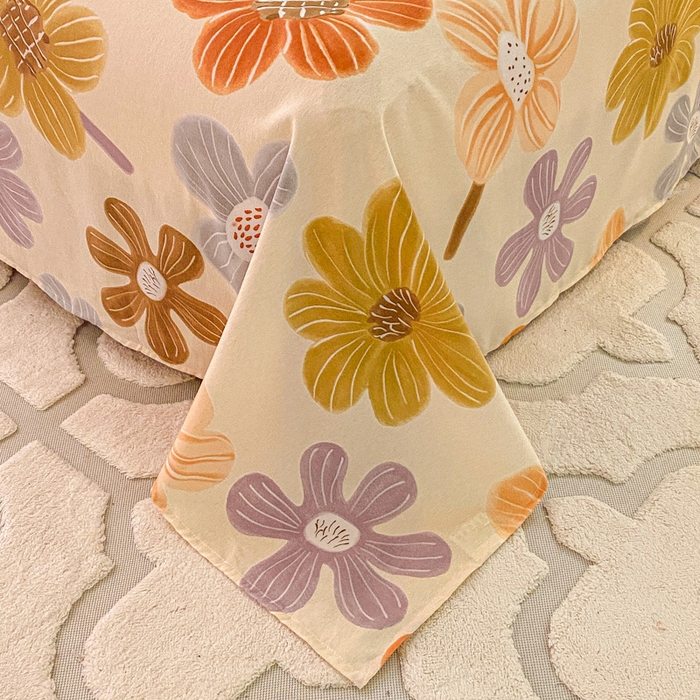 91家纺网 家纺一手货源 找家纺 小叮当家纺仓储工厂店 2025新款（买家秀 不断货）A类全棉纯棉磨毛单床单 床单单件 花骨朵-米