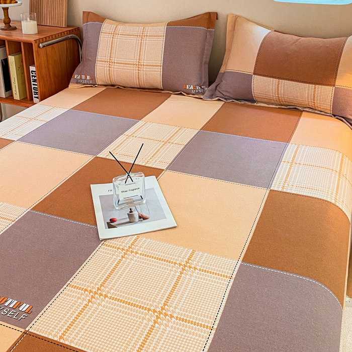 91家纺网 家纺一手货源 找家纺 小叮当家纺仓储工厂店 2025新款（买家秀 不断货）A类全棉纯棉磨毛单床单 床单单件 咖格