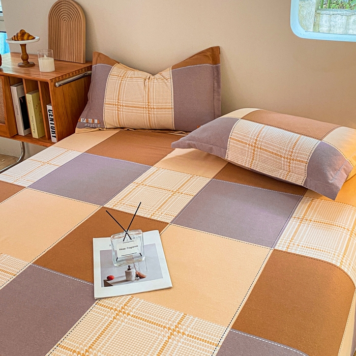 91家纺网 家纺一手货源 找家纺 小叮当家纺仓储工厂店 2025新款（买家秀 不断货）A类全棉纯棉磨毛单床单 床单单件 咖格