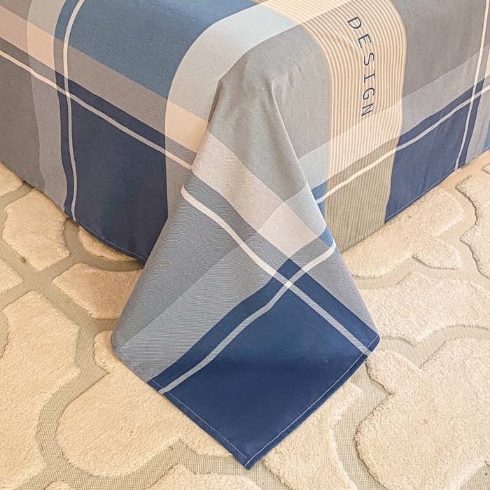 91家纺网 家纺一手货源 找家纺 小叮当家纺仓储工厂店 2025新款（买家秀 不断货）A类全棉纯棉磨毛单床单 床单单件 蓝格子