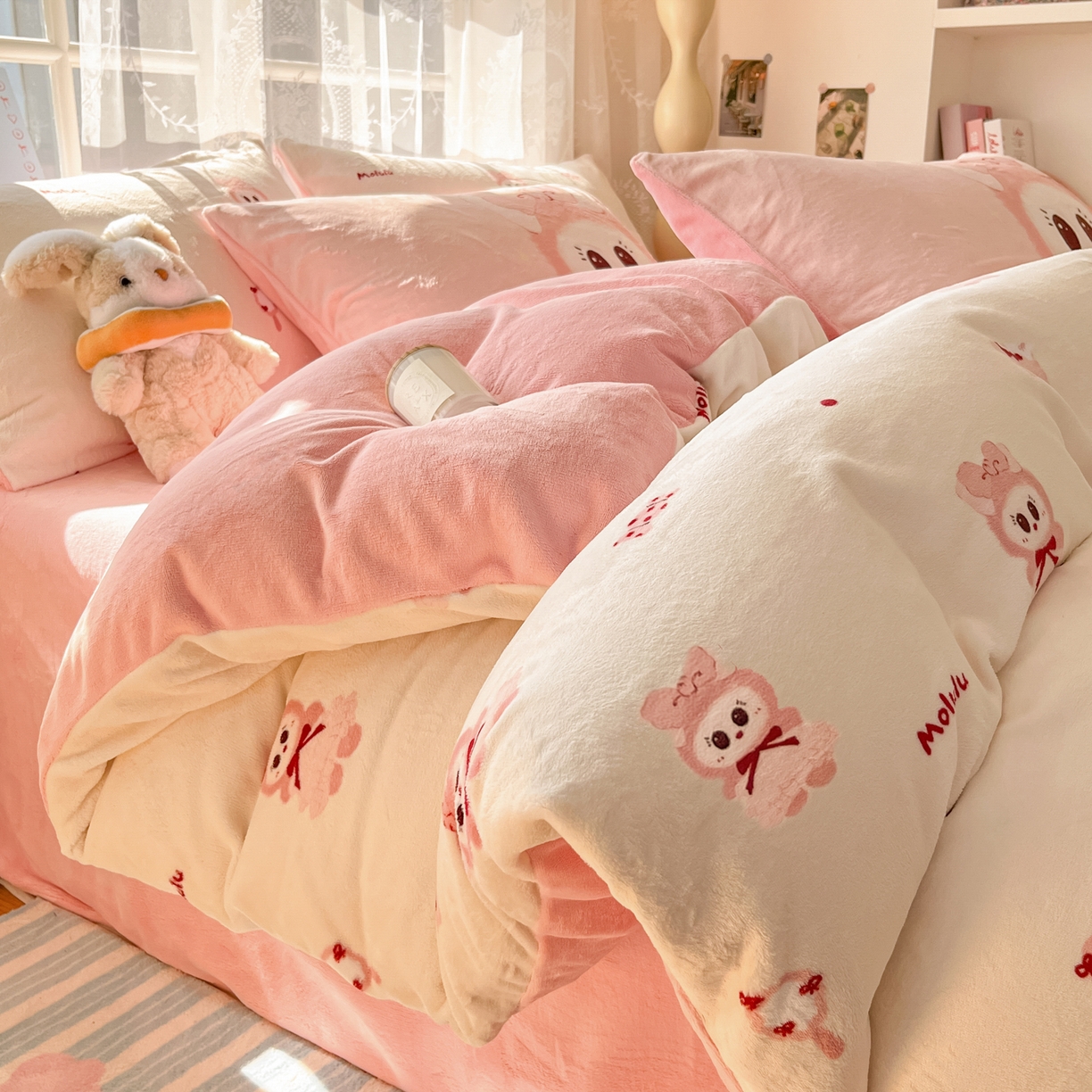 如一 2025新款高克重卡通印花牛奶绒四件套第三批 莫鲁鲁