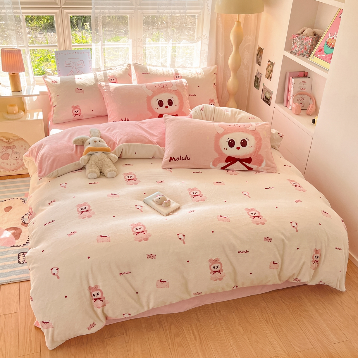 91家纺网 家纺一手货源 找家纺 如一 2025新款高克重卡通印花牛奶绒四件套第三批 莫鲁鲁