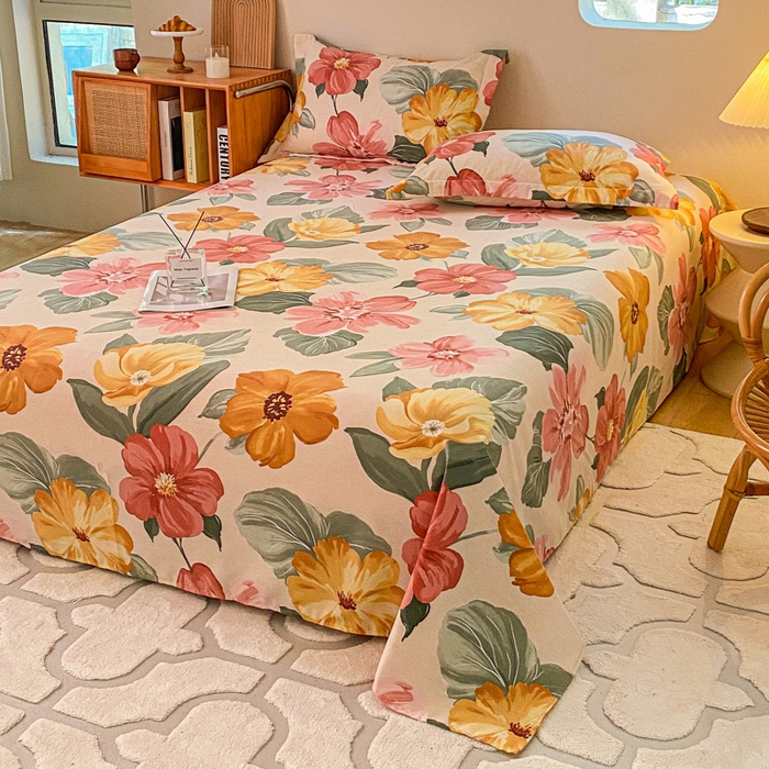 91家纺网 家纺一手货源 找家纺 小叮当家纺仓储工厂店 2025新款（买家秀 不断货）A类全棉纯棉磨毛单床单 床单单件 浪漫花语