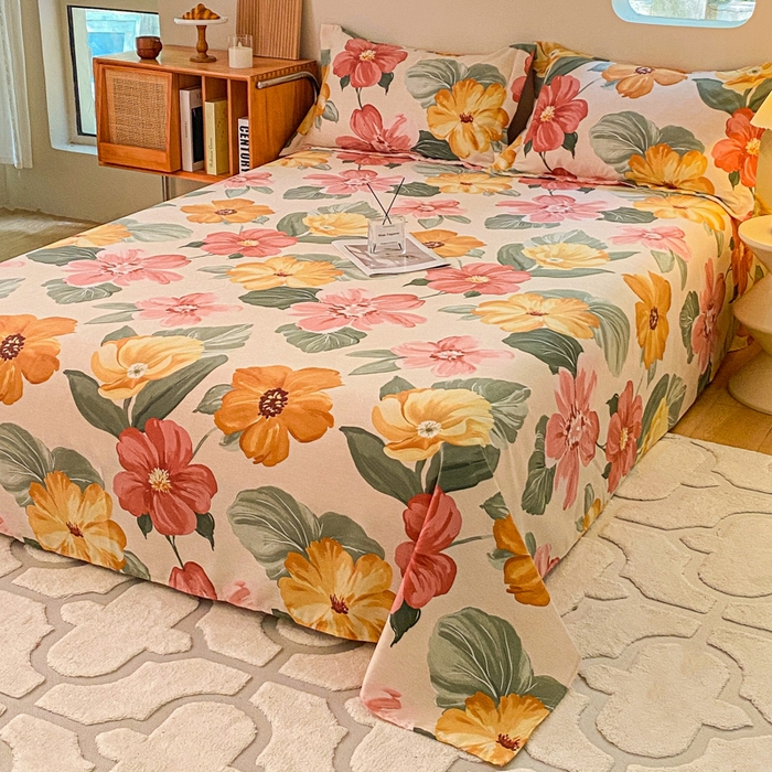 91家纺网 家纺一手货源 找家纺 小叮当家纺仓储工厂店 2025新款（买家秀 不断货）A类全棉纯棉磨毛单床单 床单单件 浪漫花语