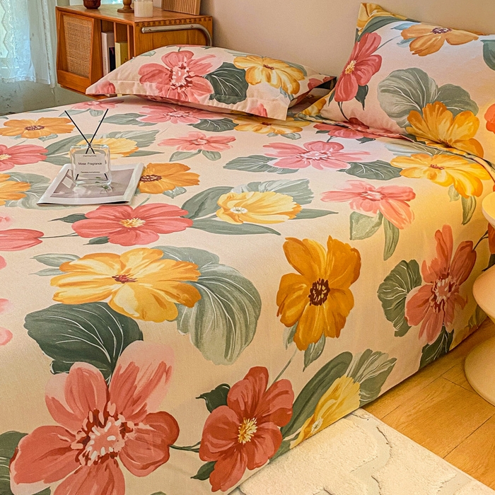 91家纺网 家纺一手货源 找家纺 小叮当家纺仓储工厂店 2025新款（买家秀 不断货）A类全棉纯棉磨毛单床单 床单单件 浪漫花语