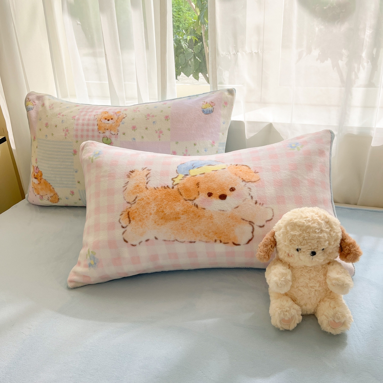 91家纺网 家纺一手货源 找家纺 如一 2025新款高克重卡通印花牛奶绒四件套第三批 慵懒猫