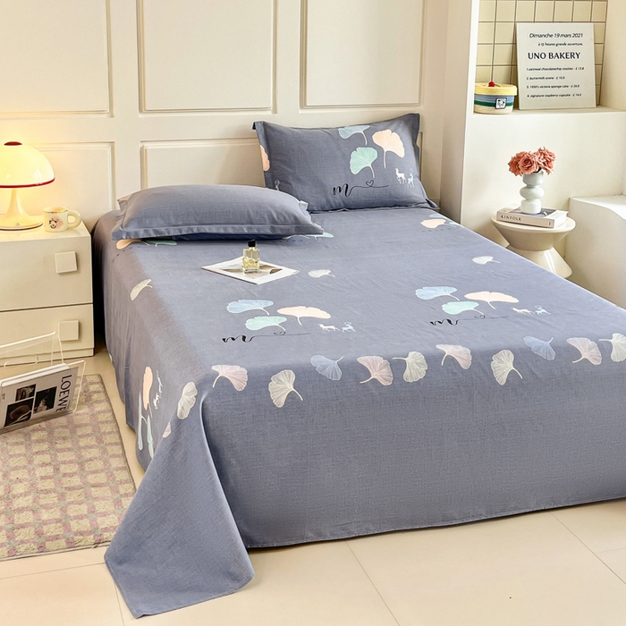 91家纺网 家纺一手货源 找家纺 小叮当家纺仓储工厂店 2025新款（买家秀 不断货）A类全棉纯棉磨毛单床单 床单单件 七彩银杏