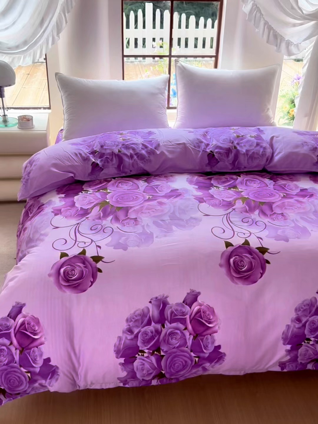 91家纺网 家纺一手货源 找家纺 梵巢家纺 芦荟棉被套，被罩化纤被套 紫气东来