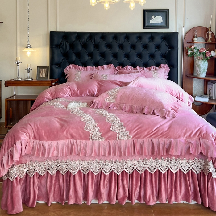 91家纺网 家纺一手货源 找家纺 瑞宝 2025新款宝宝绒床盖四件套-北欧风情（控价 308起） 北欧风情-豆沙