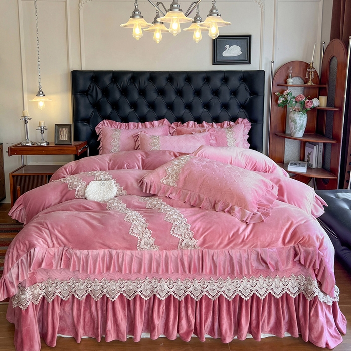 91家纺网 家纺一手货源 找家纺 瑞宝 2025新款宝宝绒床盖四件套-北欧风情（控价 308起） 北欧风情-豆沙