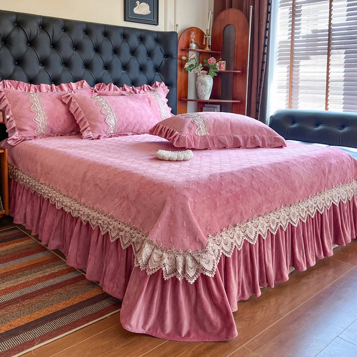 91家纺网 家纺一手货源 找家纺 瑞宝 2025新款宝宝绒床盖床盖单件床盖单品单床盖床盖三件套-北欧风情 北欧风情-豆沙