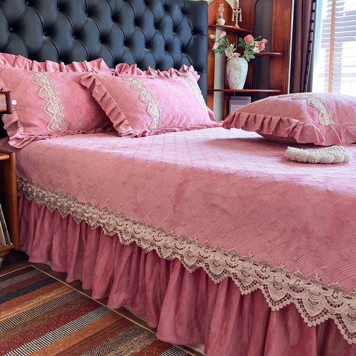 91家纺网 家纺一手货源 找家纺 瑞宝 2025新款宝宝绒床盖床盖单件床盖单品单床盖床盖三件套-北欧风情 北欧风情-豆沙