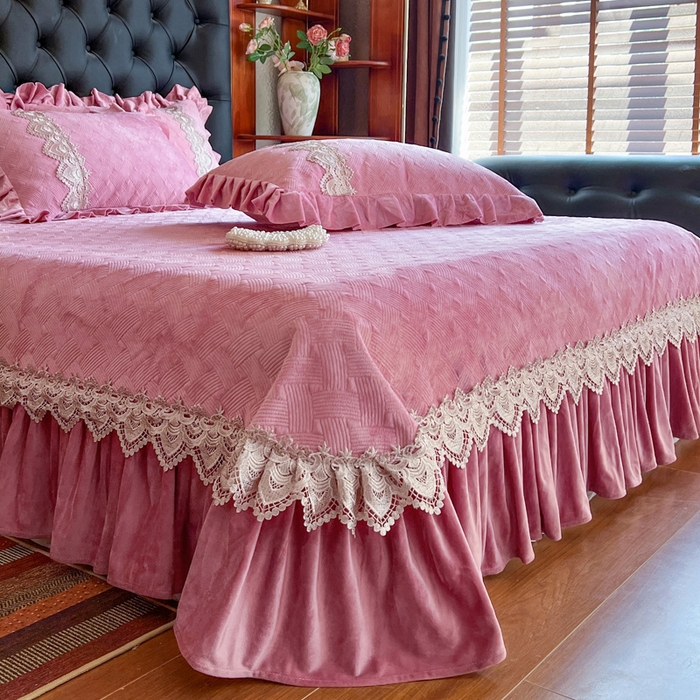 91家纺网 家纺一手货源 找家纺 瑞宝 2025新款宝宝绒床盖床盖单件床盖单品单床盖床盖三件套-北欧风情 北欧风情-豆沙