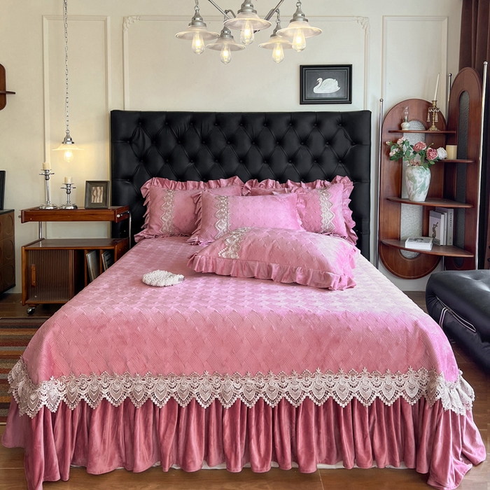 瑞宝 2025新款宝宝绒床盖床盖单件床盖单品单床盖床盖三件套-北欧风情 北欧风情-豆沙