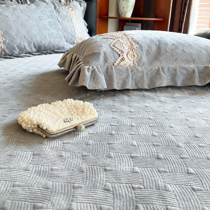 91家纺网 家纺一手货源 找家纺 瑞宝 2025新款宝宝绒床盖床盖单件床盖单品单床盖床盖三件套-北欧风情 北欧风情-高级灰