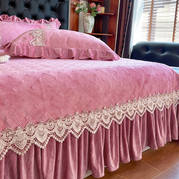 91家纺网 家纺一手货源 找家纺 瑞宝 2025新款宝宝绒床盖床盖单件床盖单品单床盖床盖三件套-北欧风情 北欧风情-豆沙