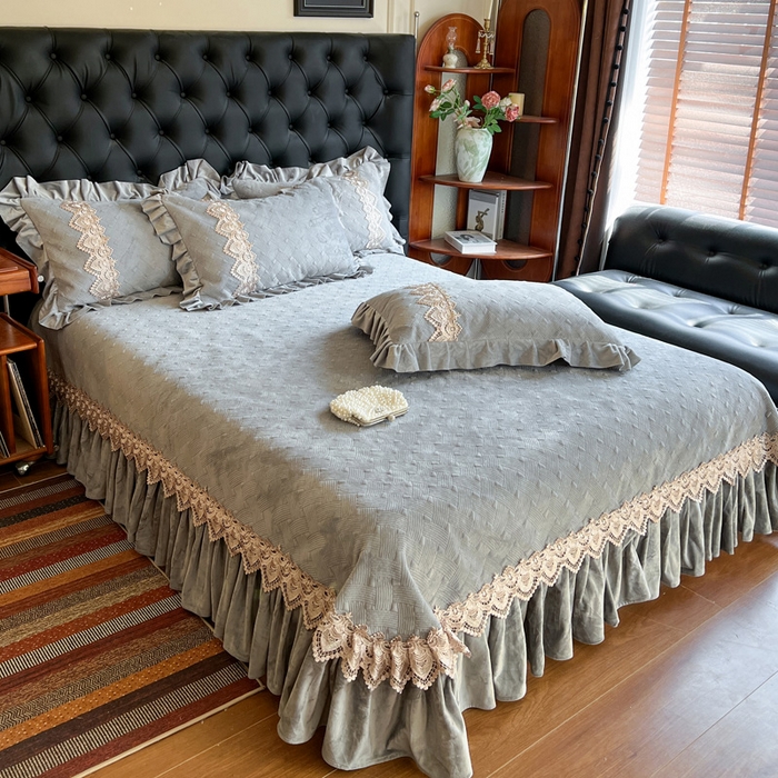 91家纺网 家纺一手货源 找家纺 瑞宝 2025新款宝宝绒床盖床盖单件床盖单品单床盖床盖三件套-北欧风情 北欧风情-高级灰