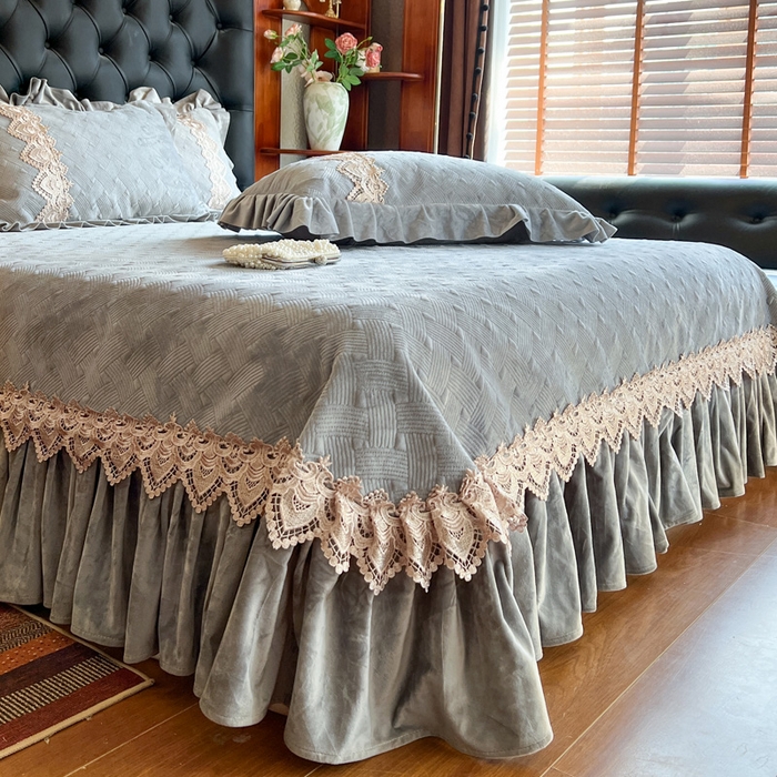 91家纺网 家纺一手货源 找家纺 瑞宝 2025新款宝宝绒床盖床盖单件床盖单品单床盖床盖三件套-北欧风情 北欧风情-高级灰