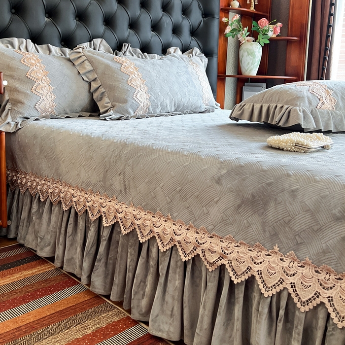 91家纺网 家纺一手货源 找家纺 瑞宝 2025新款宝宝绒床盖床盖单件床盖单品单床盖床盖三件套-北欧风情 北欧风情-高级灰