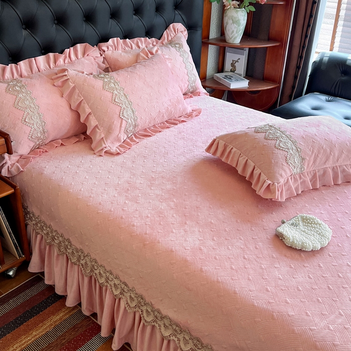 91家纺网 家纺一手货源 找家纺 瑞宝 2025新款宝宝绒床盖床盖单件床盖单品单床盖床盖三件套-北欧风情 北欧风情-粉玉