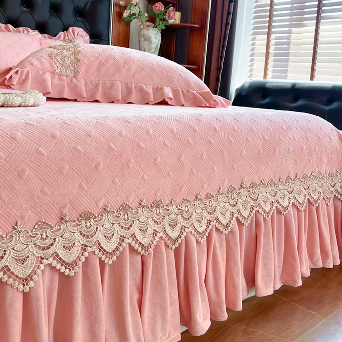 91家纺网 家纺一手货源 找家纺 瑞宝 2025新款宝宝绒床盖床盖单件床盖单品单床盖床盖三件套-北欧风情 北欧风情-粉玉