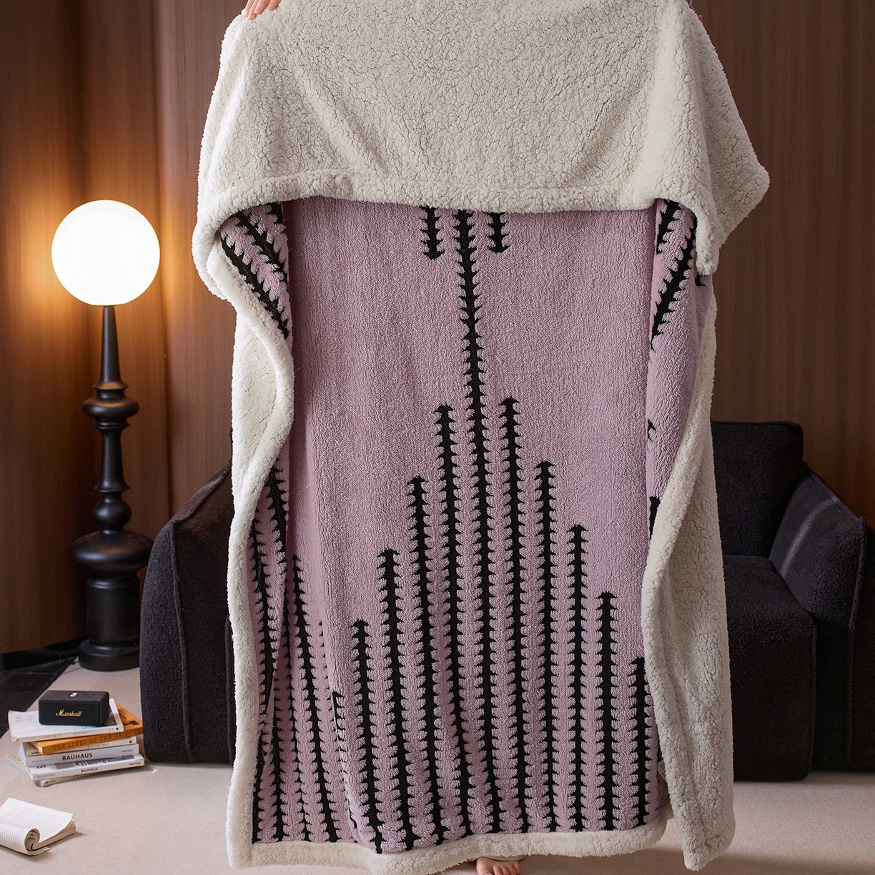 91家纺网 家纺一手货源 找家纺 （总）安莱生活 2025新款阳离子羊羔绒200克毛毯--云杉系列