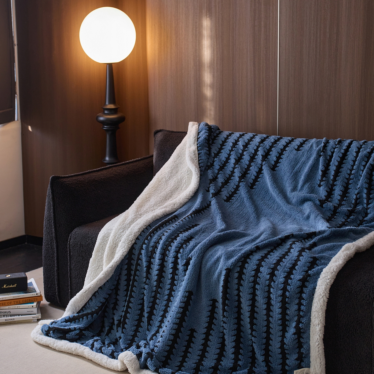 91家纺网 家纺一手货源 找家纺 安莱生活 2025新款阳离子羊羔绒200克毛毯--云杉系列 云杉-莱茵