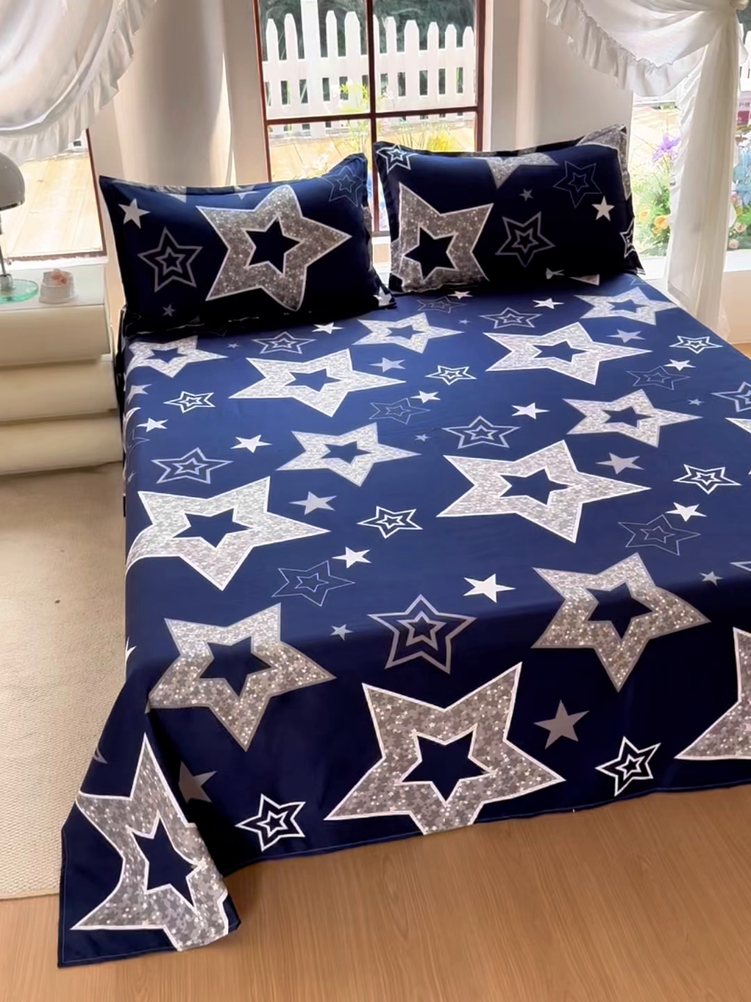 91家纺网 家纺一手货源 找家纺 梵巢家纺 2025新款加厚芦荟棉床单磨毛化纤床单 福星高照