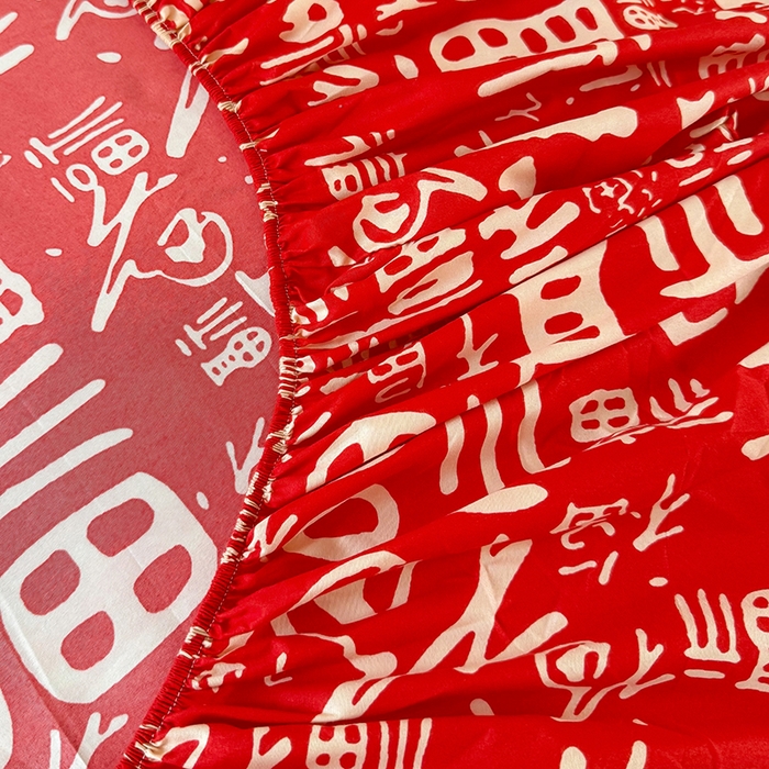 91家纺网 家纺一手货源 找家纺 梵巢家纺 芦荟棉床笠单床笠，外贸跨境单床笠磨毛床笠印花床笠床笠三件套 福气满满