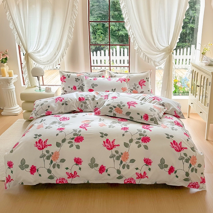 91家纺网 家纺一手货源 找家纺 （总）梵巢家纺 2025新款芦荟棉四件套和单品印花四件套 床笠款四件套