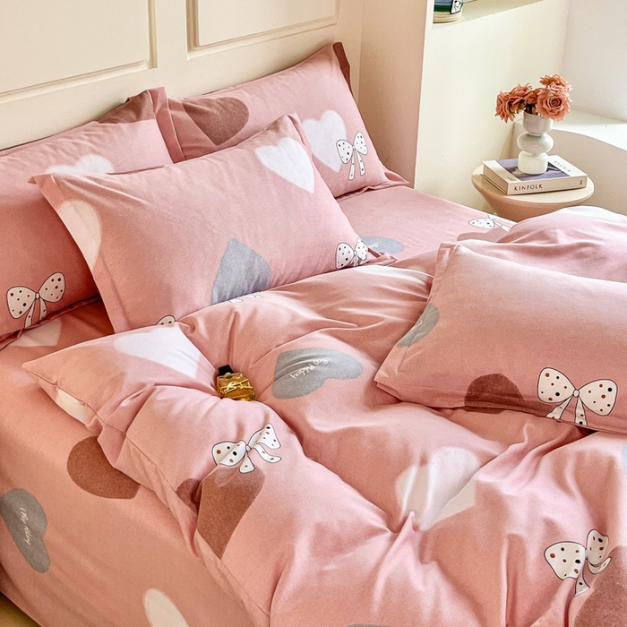 91家纺网 家纺一手货源 找家纺 小叮当家纺仓储工厂店 2025新款（买家秀 不断货）A类全棉纯棉磨毛单被套 被套单件 爱心蝴蝶