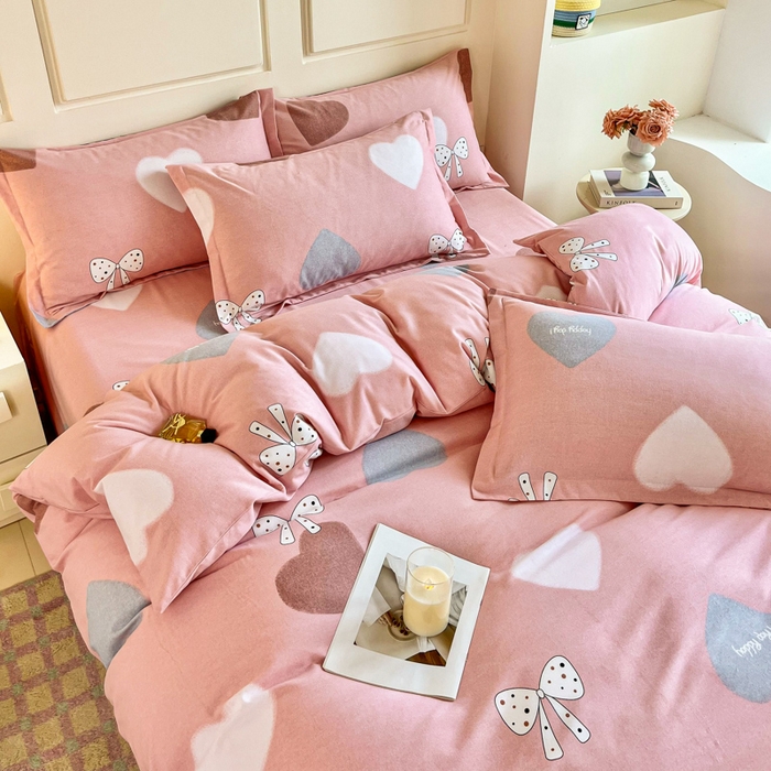 91家纺网 家纺一手货源 找家纺 小叮当家纺仓储工厂店 2025新款（买家秀 不断货）A类全棉纯棉磨毛单被套 被套单件 爱心蝴蝶