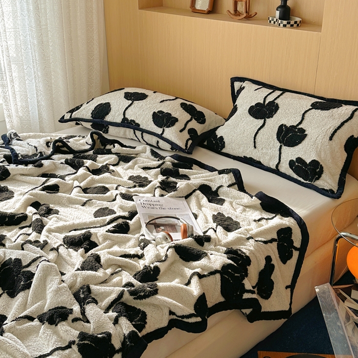 91家纺网 家纺一手货源 找家纺 春光里 2025新款双面阳离子毛毯 浅熙