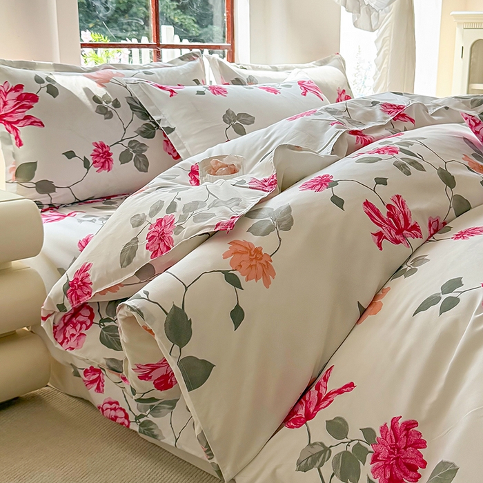 91家纺网 家纺一手货源 找家纺 梵巢家纺 2025新款芦荟棉四件套和单品印花四件套 床笠款四件套 芳菲