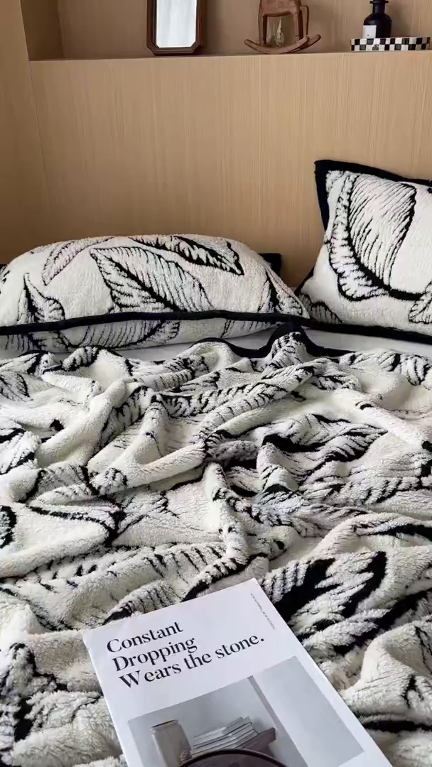 91家纺网 家纺一手货源 找家纺 春光里 2025新款双面阳离子毛毯 春和