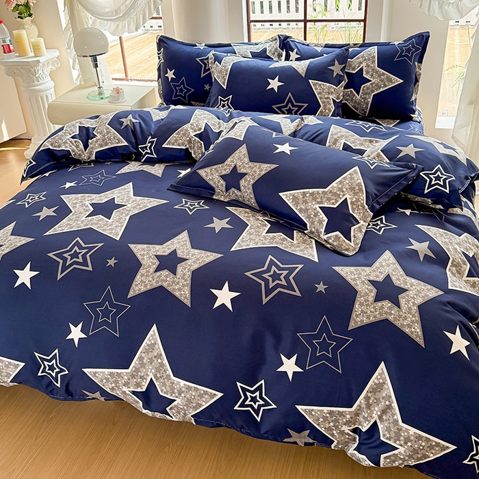 91家纺网 家纺一手货源 找家纺 梵巢家纺 2025新款芦荟棉四件套和单品印花四件套 床笠款四件套 福星高照