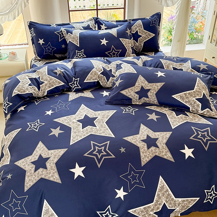 91家纺网 家纺一手货源 找家纺 梵巢家纺 2025新款芦荟棉四件套和单品印花四件套 床笠款四件套 福星高照