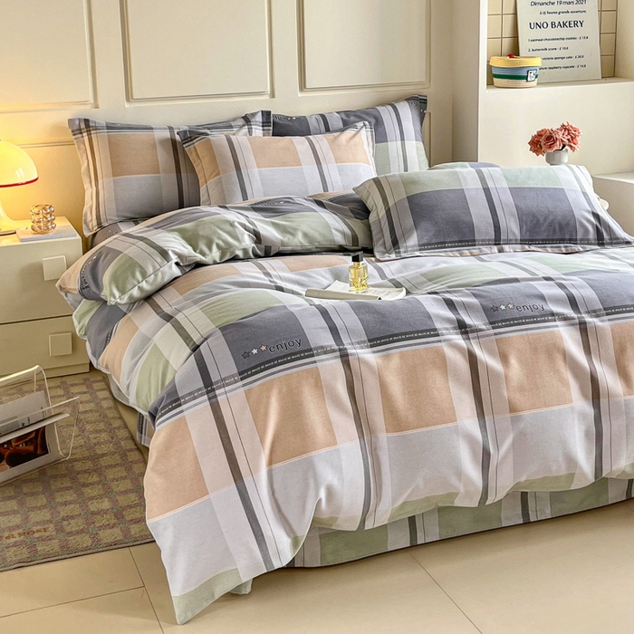 91家纺网 家纺一手货源 找家纺 小叮当家纺仓储工厂店 2025新款（买家秀 不断货）A类全棉纯棉磨毛单被套 被套单件 彩虹格