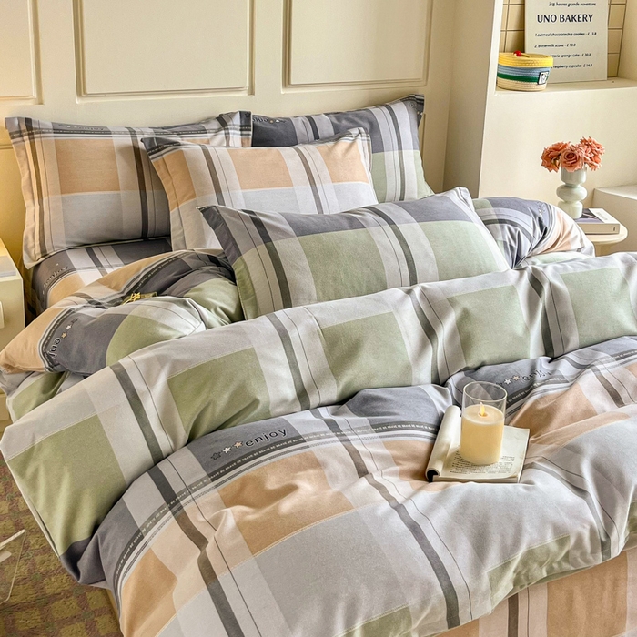 91家纺网 家纺一手货源 找家纺 小叮当家纺仓储工厂店 2025新款（买家秀 不断货）A类全棉纯棉磨毛单被套 被套单件 彩虹格