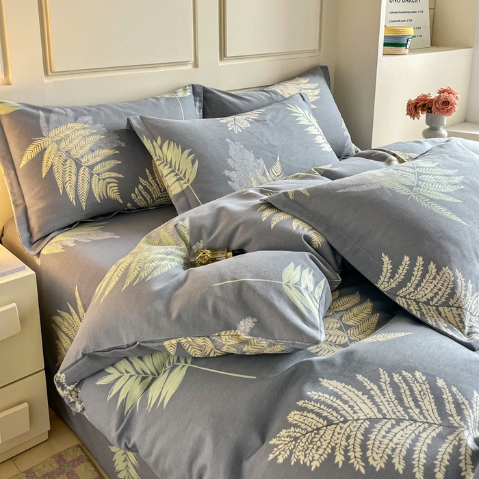 91家纺网 家纺一手货源 找家纺 小叮当家纺仓储工厂店 2025新款（买家秀 不断货）A类全棉纯棉磨毛单被套 被套单件 发财叶