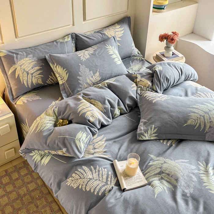 91家纺网 家纺一手货源 找家纺 小叮当家纺仓储工厂店 2025新款（买家秀 不断货）A类全棉纯棉磨毛单被套 被套单件 发财叶