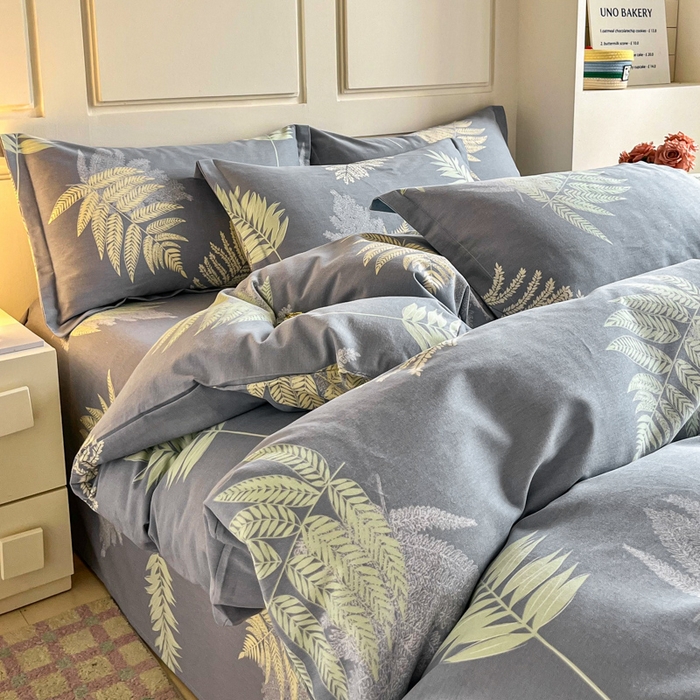 91家纺网 家纺一手货源 找家纺 小叮当家纺仓储工厂店 2025新款（买家秀 不断货）A类全棉纯棉磨毛单被套 被套单件 发财叶