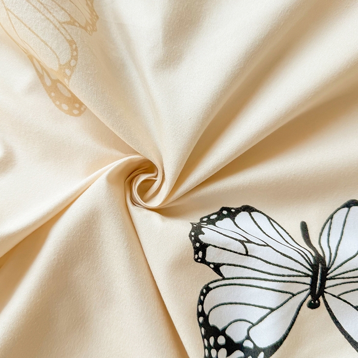 91家纺网 家纺一手货源 找家纺 梵巢家纺 芦荟棉三四件套，床单，被套，枕套化纤四件套 蝶舞飞扬