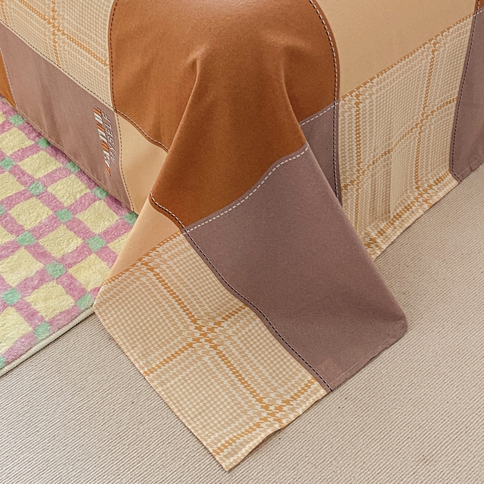 91家纺网 家纺一手货源 找家纺 小叮当家纺仓储工厂店 2025新款（买家秀 不断货）A类全棉纯棉磨毛单被套 被套单件 咖格