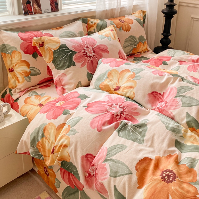 91家纺网 家纺一手货源 找家纺 小叮当家纺仓储工厂店 2025新款（买家秀 不断货）A类全棉纯棉磨毛单被套 被套单件 浪漫花语