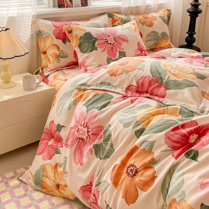 91家纺网 家纺一手货源 找家纺 小叮当家纺仓储工厂店 2025新款（买家秀 不断货）A类全棉纯棉磨毛单被套 被套单件 浪漫花语